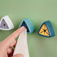 Triangle Towel Plug Holder Bathroom Storage Hanger Wall Mounted Rack