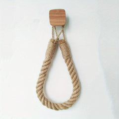 Hemp Rope Toilet Roll Paper Holder Wall Mounted Tissue Storage Rack