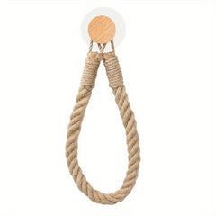 Hemp Rope Toilet Roll Paper Holder Wall Mounted Tissue Storage Rack