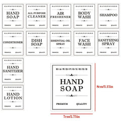3pcs Soap Dispenser Bottles 500ml with Pump Bathroom Labels