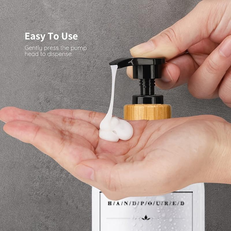 3pcs Soap Dispenser Bottles 500ml with Pump Bathroom Labels