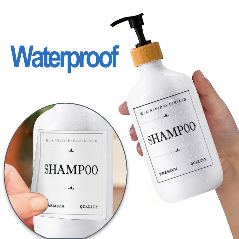 3pcs Soap Dispenser Bottles 500ml with Pump Bathroom Labels
