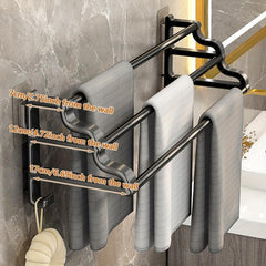 Wall Mounted Towel Rack with Three Rods for Bathroom
