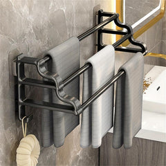 Wall Mounted Towel Rack with Three Rods for Bathroom