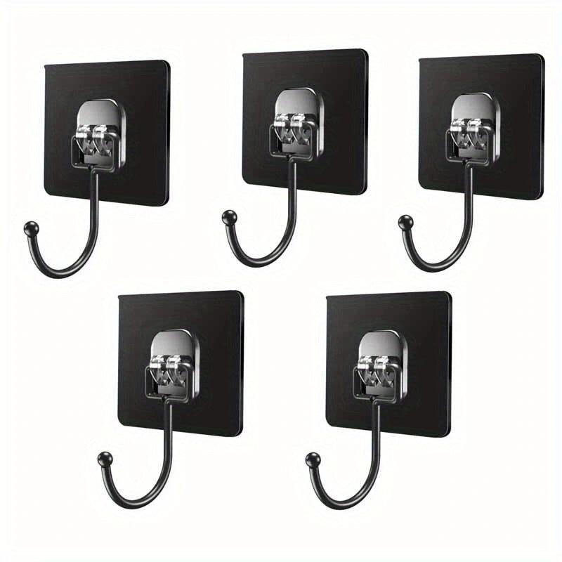 5pcs Adhesive Wall Hooks Stainless Coat Hangers