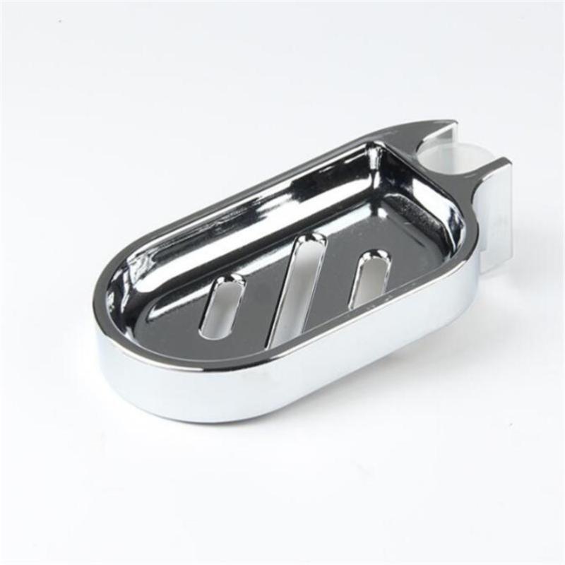 Adjustable Shower Rod Slide Bathroom Soap Holder Soap Dish