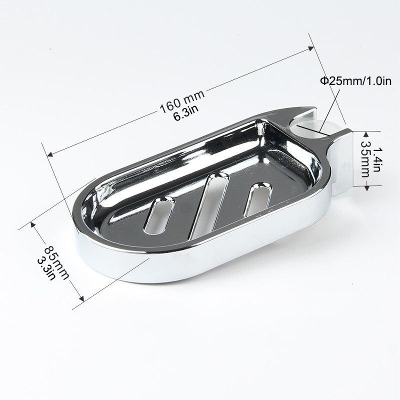 Adjustable Shower Rod Slide Bathroom Soap Holder Soap Dish