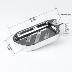 Adjustable Shower Rod Slide Bathroom Soap Holder Soap Dish