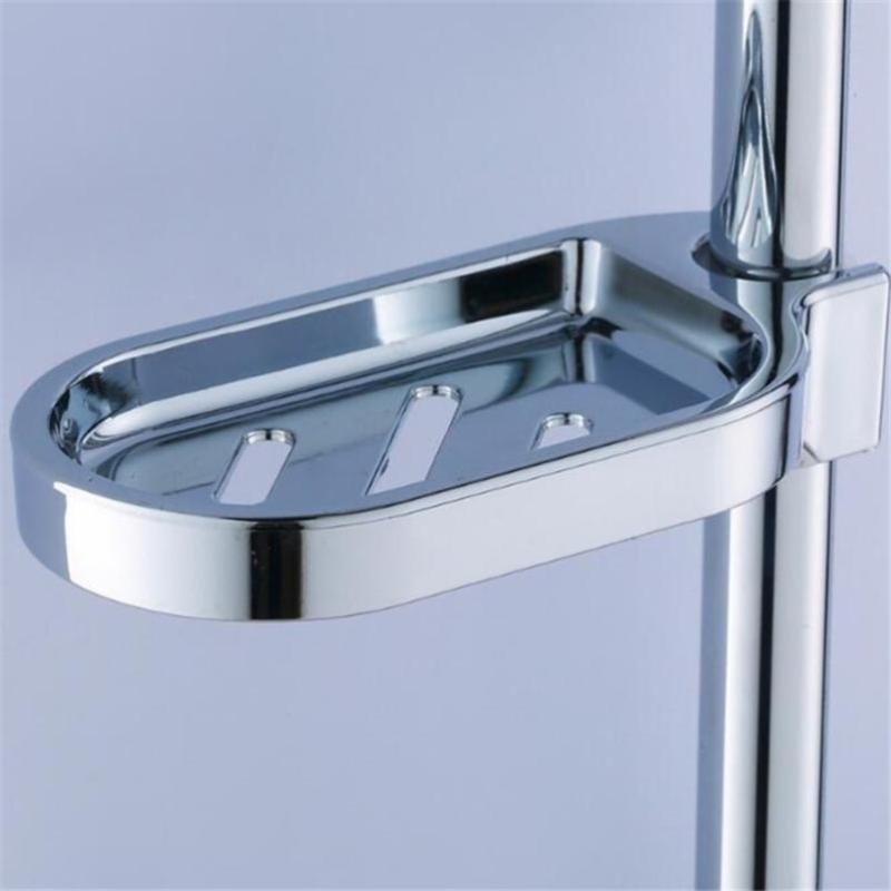 Adjustable Shower Rod Slide Bathroom Soap Holder Soap Dish