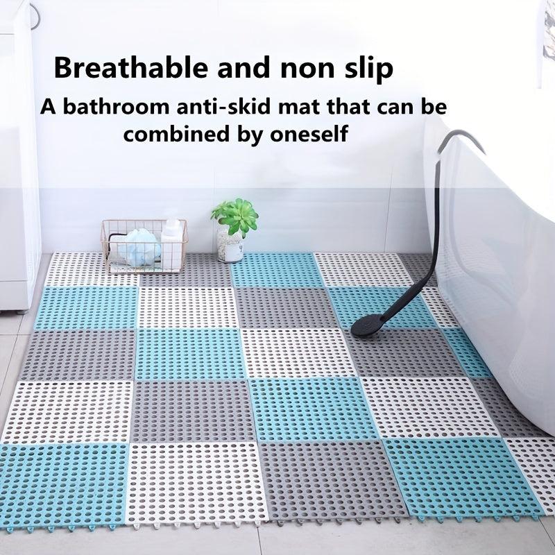 12pcs Anti Slip Bathroom Floor Mat Waterproof Carpet Square Area Rug
