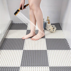 12pcs Anti Slip Bathroom Floor Mat Waterproof Carpet Square Area Rug