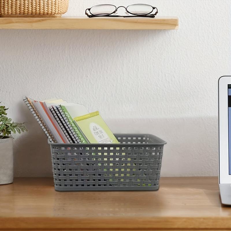 Desktop Storage Basket Plastic Snack Storage Box Bathroom Accessories