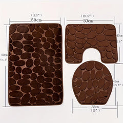 3pcs Non Slip Bathroom Rugs Set Quick Absorption Bathroom Decor
