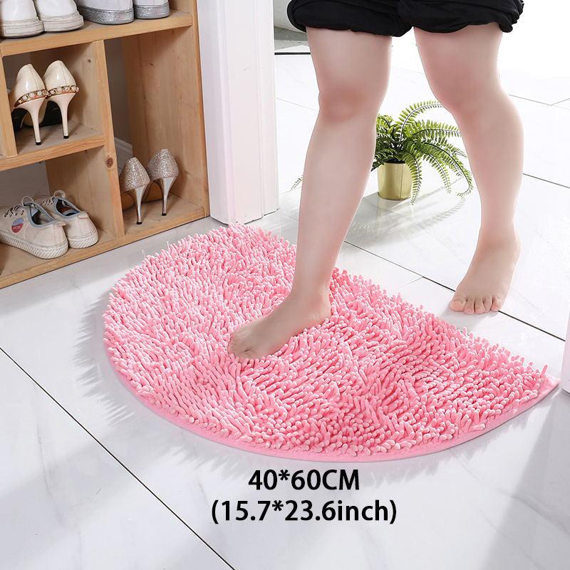 Chenille Semicircle Shaggy Rug Bathroom Carpet Soft Doormat