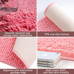 Chenille Semicircle Shaggy Rug Bathroom Carpet Soft Doormat
