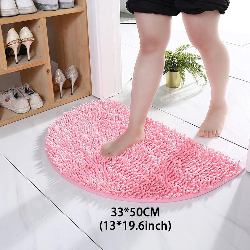 Chenille Semicircle Shaggy Rug Bathroom Carpet Soft Doormat