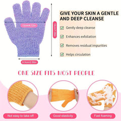 Exfoliating Shower Bath Gloves for Dead Skin Cell Removal