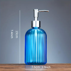 Glass Soap Dispenser 400ml Countertop Lotion Bottle Pump Refillable Bathroom