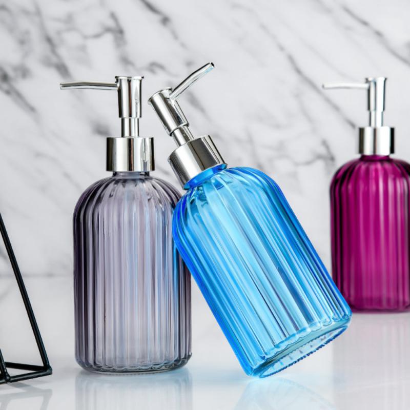 Glass Soap Dispenser 400ml Countertop Lotion Bottle Pump Refillable Bathroom