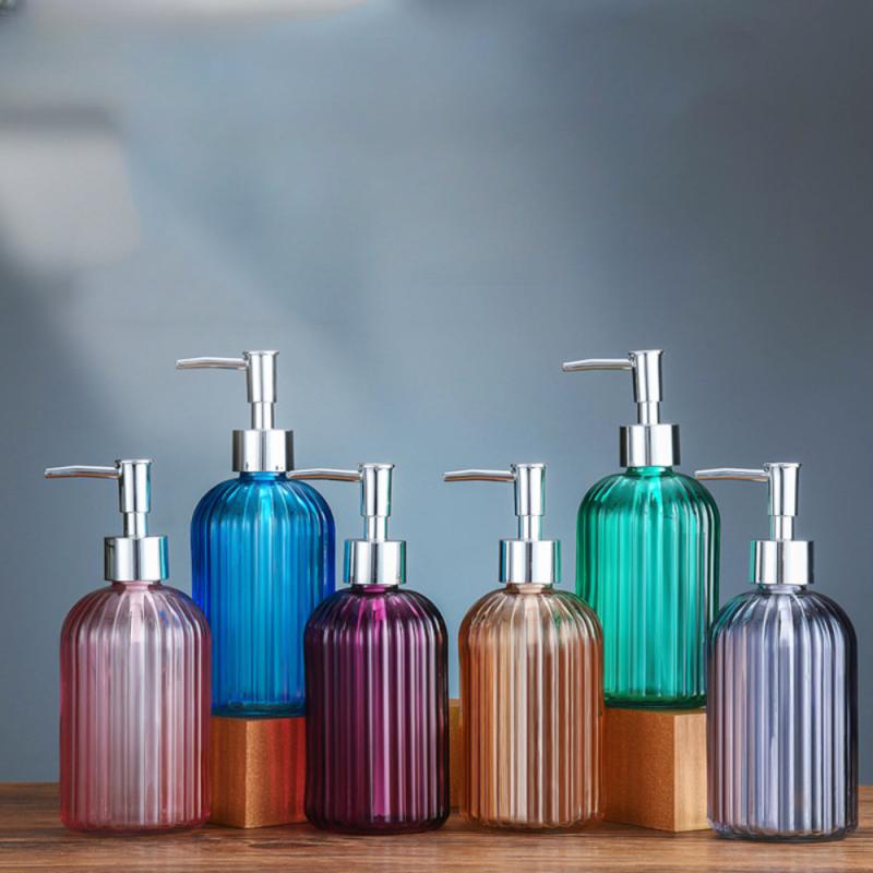 Glass Soap Dispenser 400ml Countertop Lotion Bottle Pump Refillable Bathroom