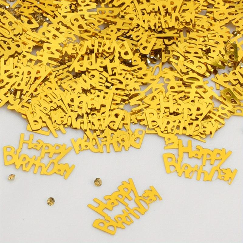 10g Happy Birthday Confetti Golden Silvery with Diamonds Decor