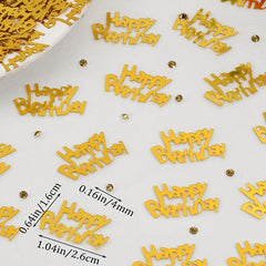 10g Happy Birthday Confetti Golden Silvery with Diamonds Decor
