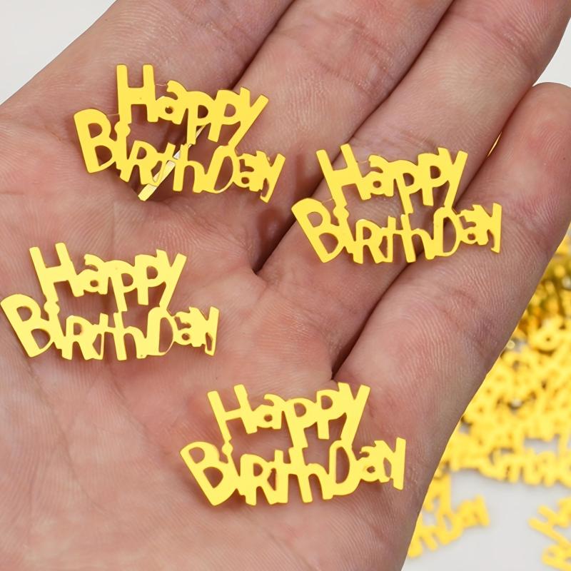 10g Happy Birthday Confetti Golden Silvery with Diamonds Decor
