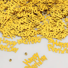 10g Happy Birthday Confetti Golden Silvery with Diamonds Decor