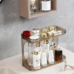 2 Tier Countertop Bathroom Organizer Cosmetic Storage Rack Plastic Shelves