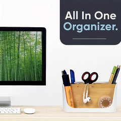 Desktop Storage Box Office Organizer Phone Tablet Stand Pen Rack Letter Holder