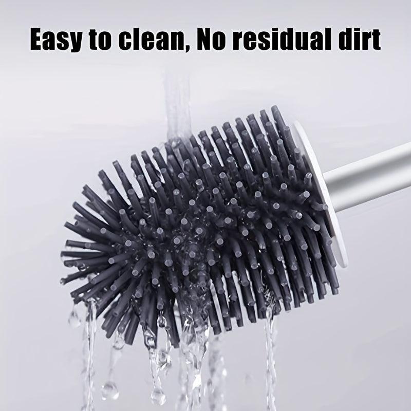 Silicone Toilet Brush and Holder Set for Easy Cleaning