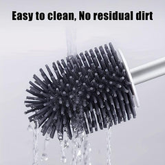 Silicone Toilet Brush and Holder Set for Easy Cleaning