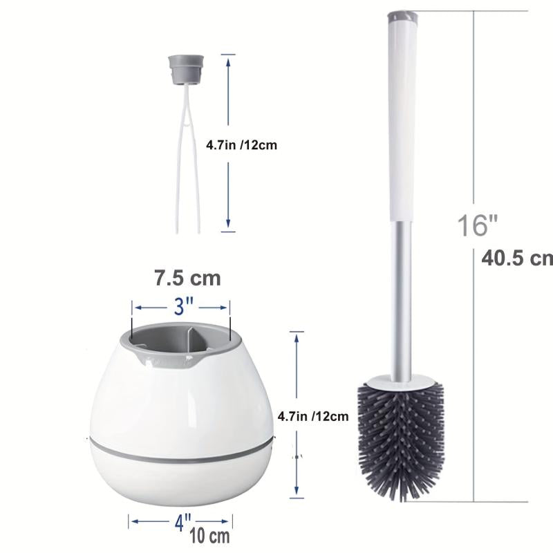 Silicone Toilet Brush and Holder Set for Easy Cleaning