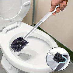 Silicone Toilet Brush and Holder Set for Easy Cleaning