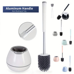 Silicone Toilet Brush and Holder Set for Easy Cleaning