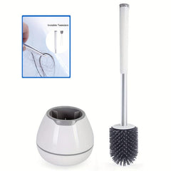 Silicone Toilet Brush and Holder Set for Easy Cleaning