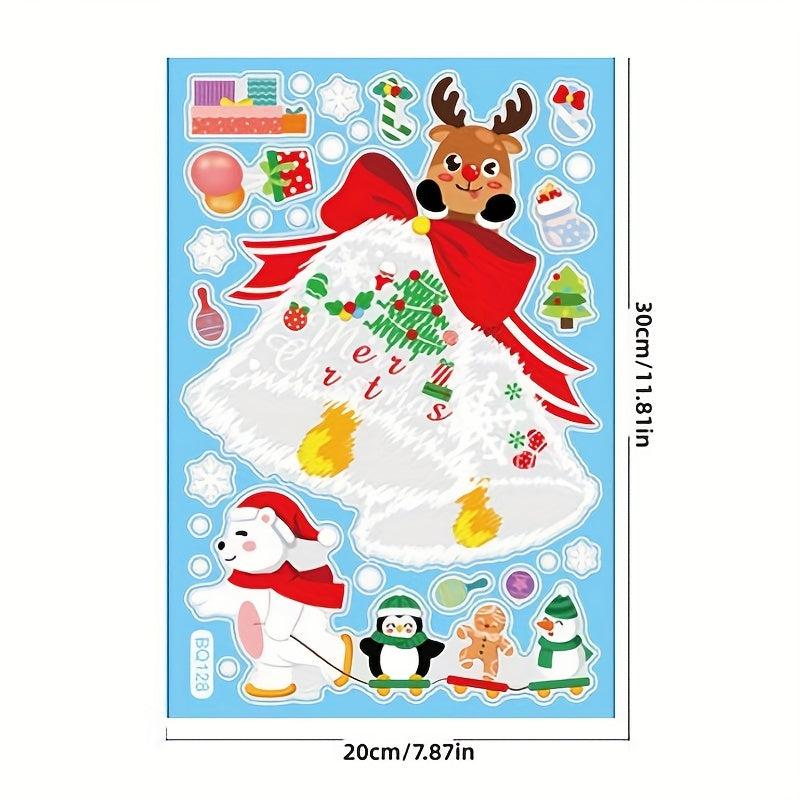 Xmas Window & Toilet Stickers Static Decorations Gift