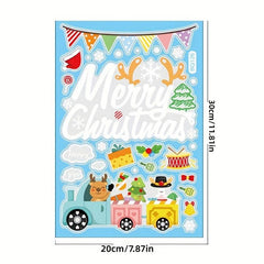 Xmas Window & Toilet Stickers Static Decorations Gift