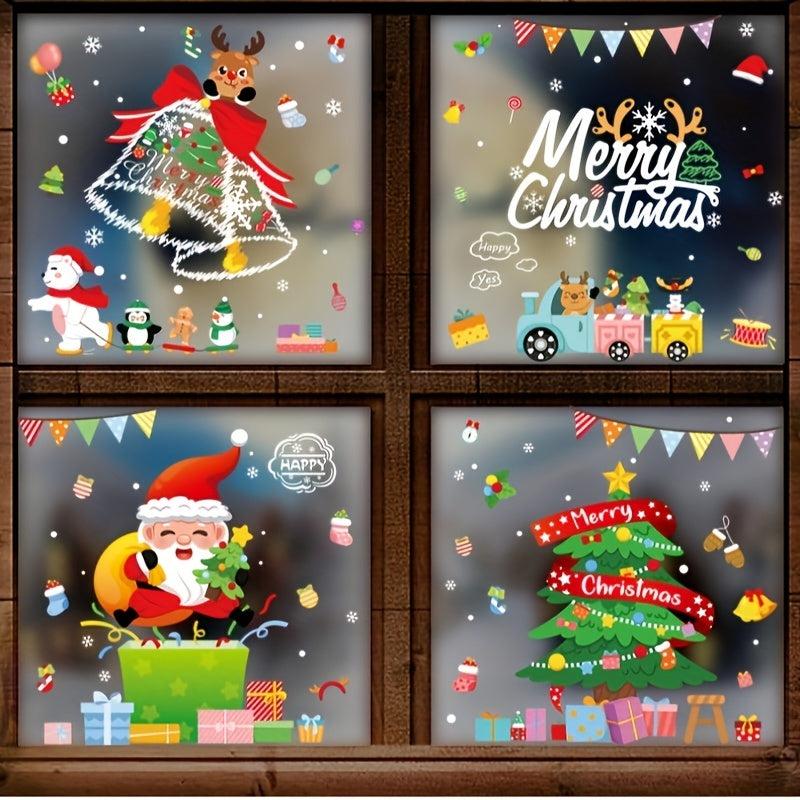 Xmas Window & Toilet Stickers Static Decorations Gift
