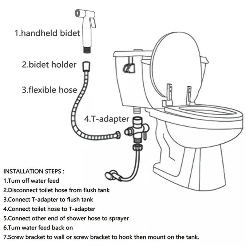 304 Stainless Steel Toilet Sprayer High Pressure Flush Water Spray Faucet