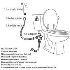 304 Stainless Steel Toilet Sprayer High Pressure Flush Water Spray Faucet