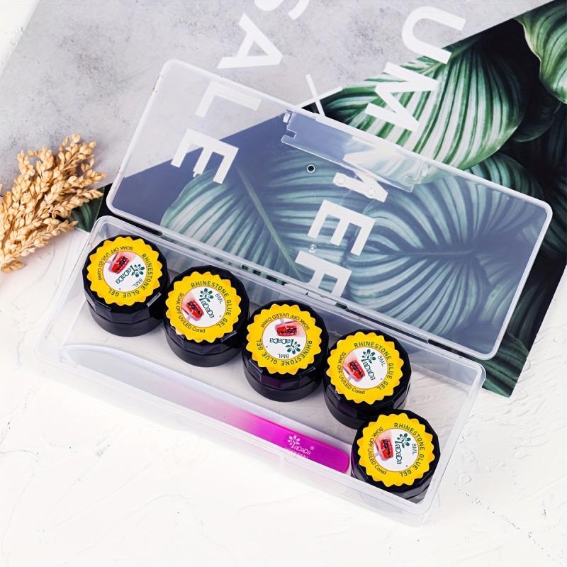 Portable Clear Cosmetic Storage Box with Lid for Nail Art and Manicure