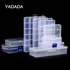 Portable Clear Cosmetic Storage Box with Lid for Nail Art and Manicure