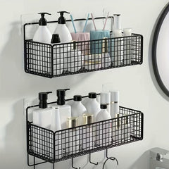 Wall Mounted Bathroom Storage Rack Shower Caddy Basket Organizer