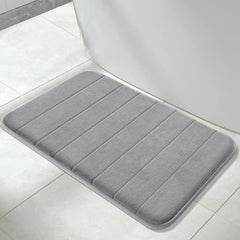 Memory Foam Bath Rug Light Grey Quick Drying Door Mat