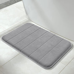 Memory Foam Bath Rug Light Grey Quick Drying Door Mat