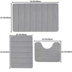 Memory Foam Bath Rug Light Grey Quick Drying Door Mat