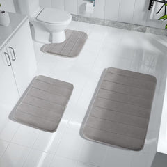 Memory Foam Bath Rug Light Grey Quick Drying Door Mat
