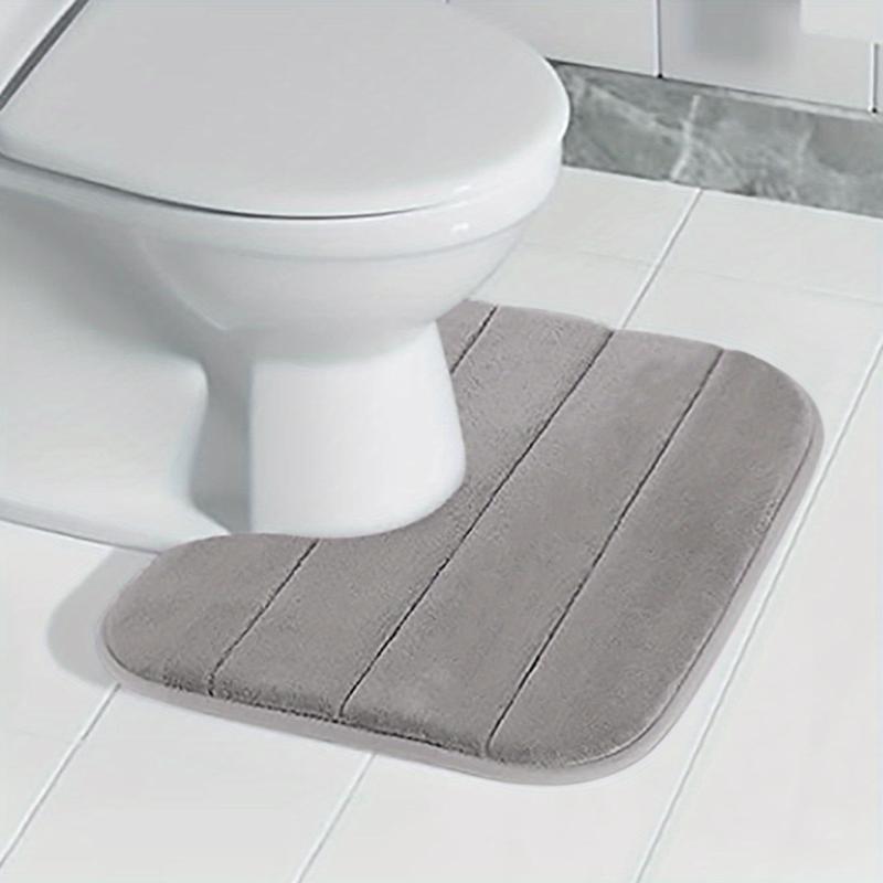 Memory Foam Bath Rug Light Grey Quick Drying Door Mat
