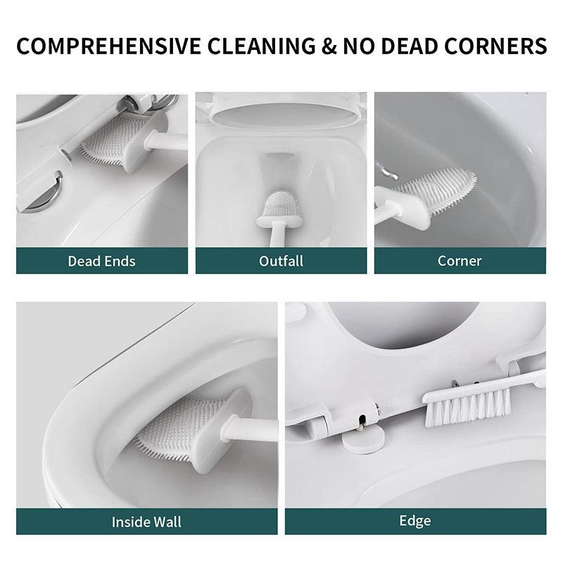 Long Handle Silicone Cleaning Brush Toilet Brush With Holder Box